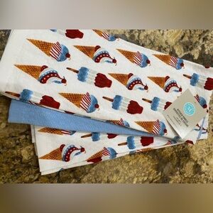 Martha Stewart Patriotic Ice Cream Treats Kitchen Towels - LAST SET!